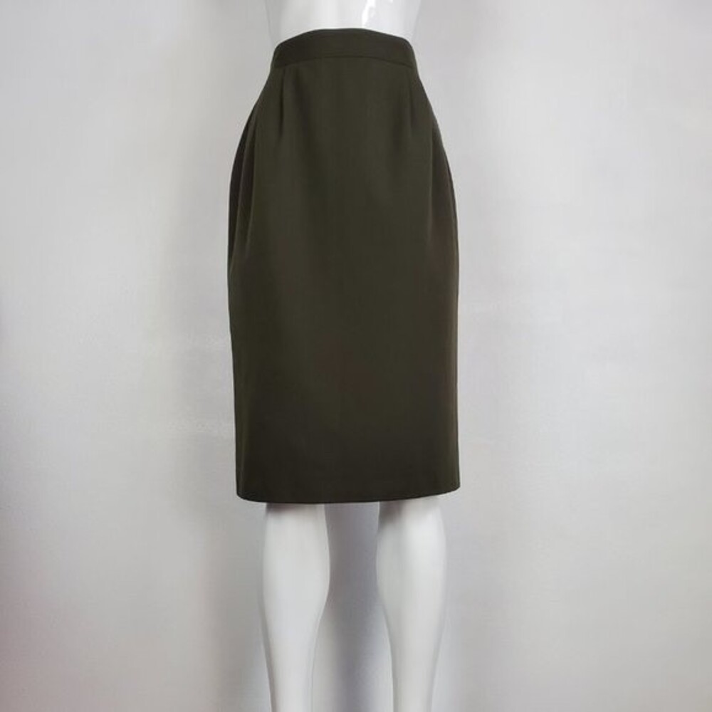 Vintage 90's Simon Ellis Green Wool Pencil Skirt